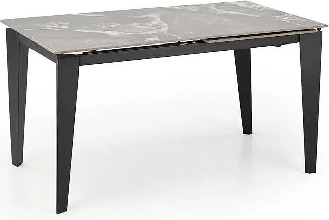 Stół rozkładany FELIX 141(201)x81 szary marmur/czarny