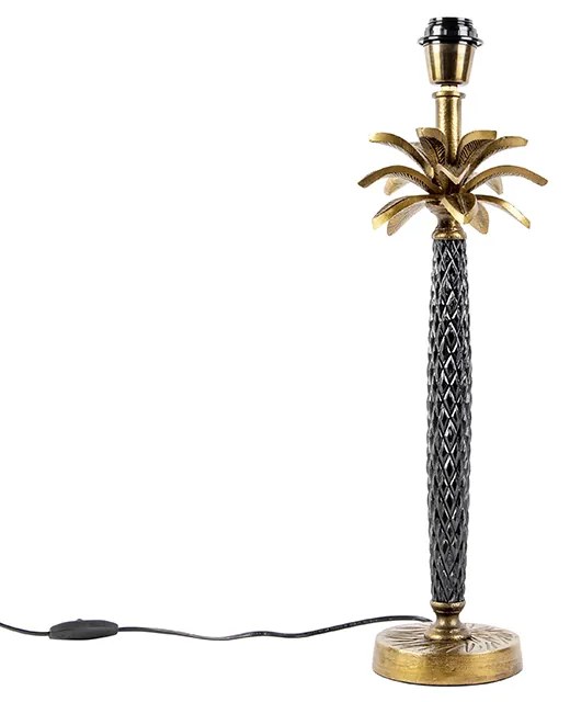 Lampa stołowa w stylu art deco brązowa z czarną podstawą bez klosza - Areka ArtDeco Oswietlenie wewnetrzne