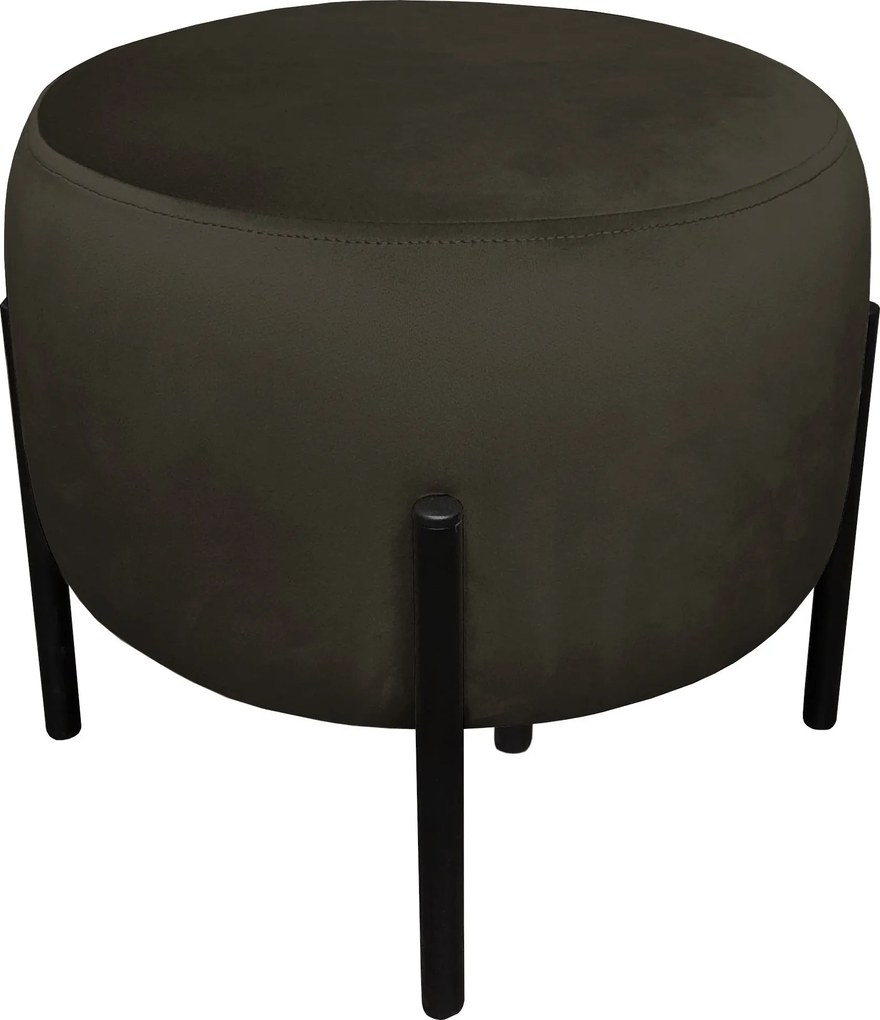 Pufa OLA loft ławka podnóżek metal : Kolor Stelaża - Czarny , Kolor tkaniny - VELVET - MG05, Typ tkaniny - Velvet