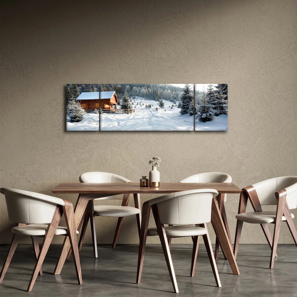 Obraz - Górska chata (170x50 cm)