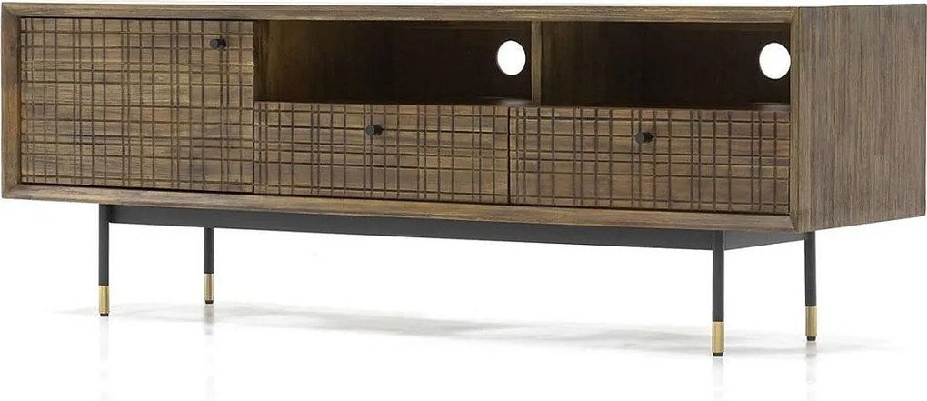 Komoda 160x55x45 cm brązowy wzór labirynt mazl01-160