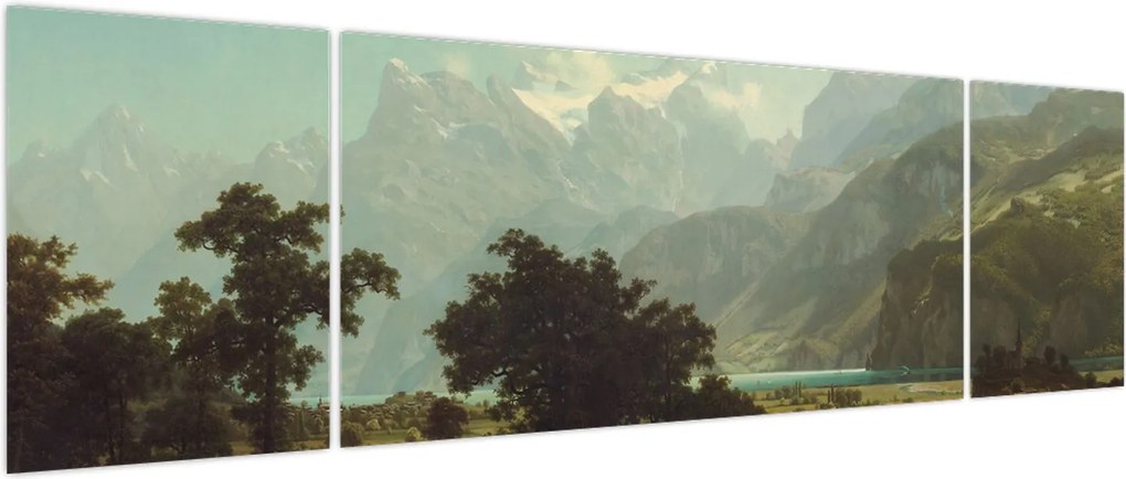 Obraz - Albert Bierstadt, Lake Lucerne, reprodukcje (170x50 cm)