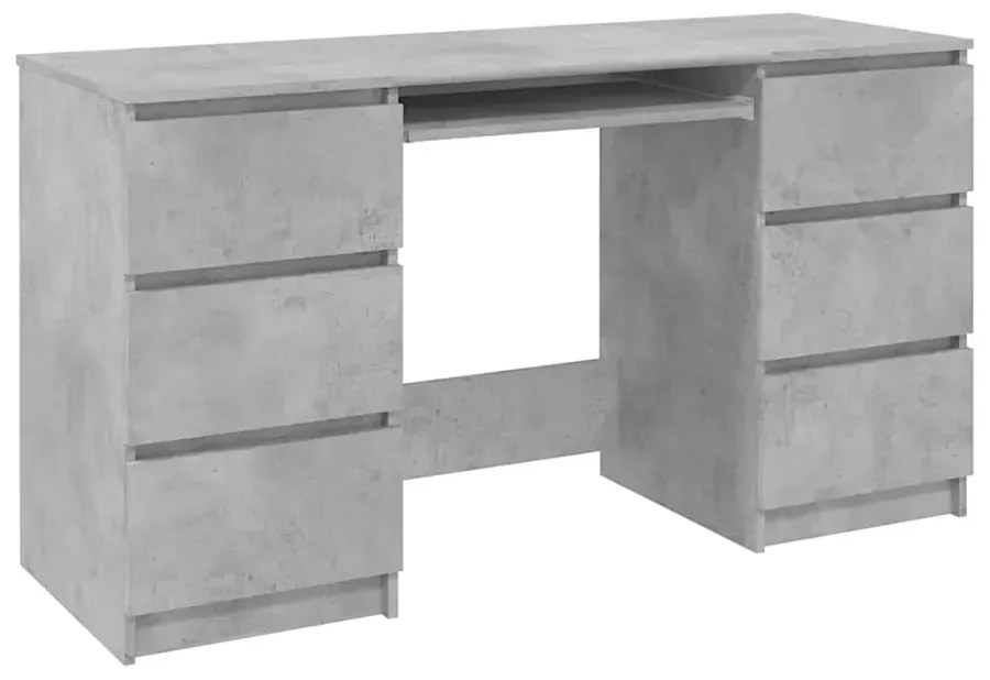 Minimalistyczne duże biurko z szufladami beton - Sanmi