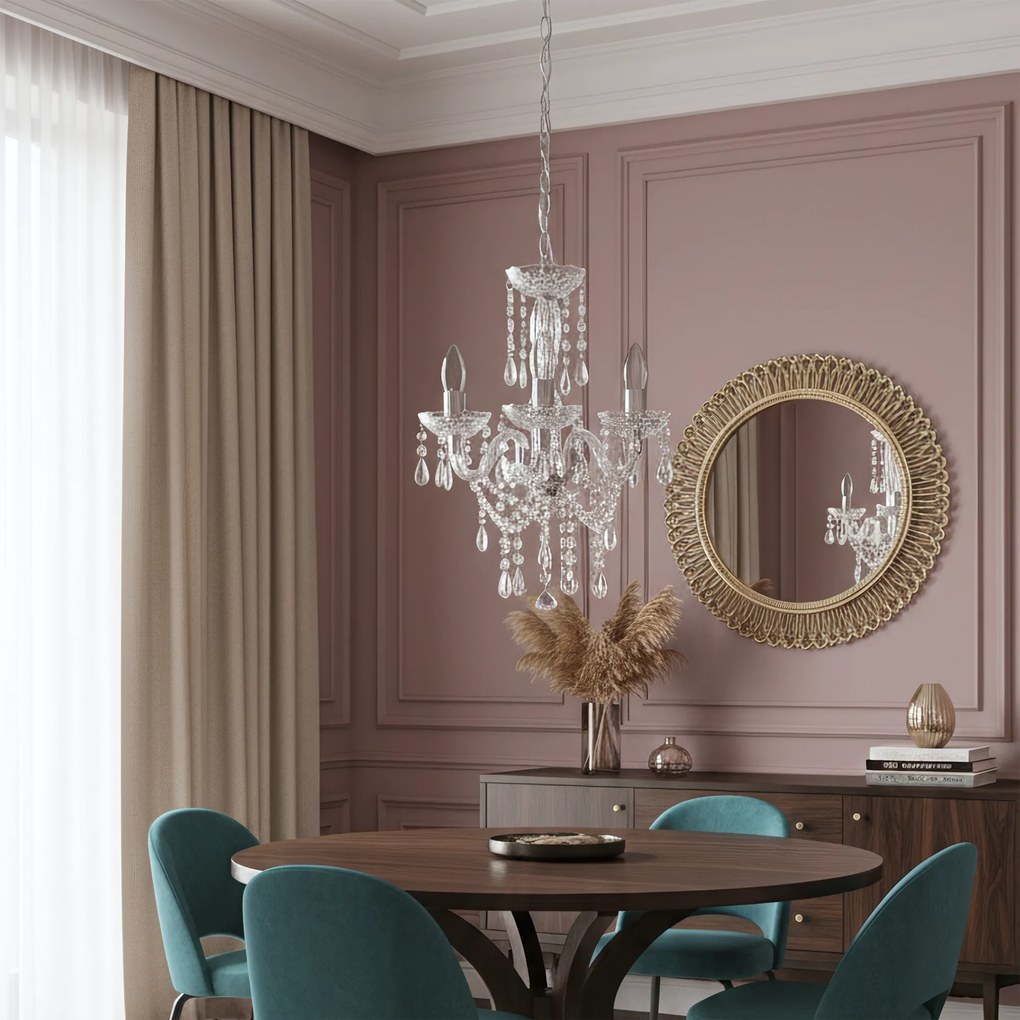 LAMPA SUFITOWA WISZĄCA EBT006-3CP TRANSPARENT