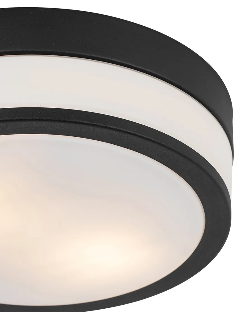 Zewnetrzna Nowoczesna lampa sufitowa zewnętrzna czarna 28 cm IP44 - Flavi Nowoczesny Oswietlenie zewnetrzne
