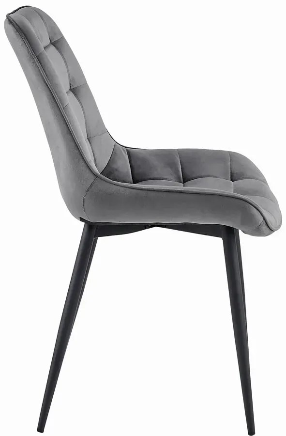 Ciemnoszare welurowe krzesło metalowe P2-Z59