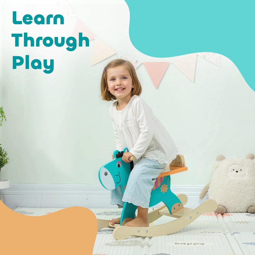 AIYAPLAY Bujak osiołek — zabawka dla niemowląt z uchwytami, siedzisko 59 x 27 x 43 cm, ciemnozielony