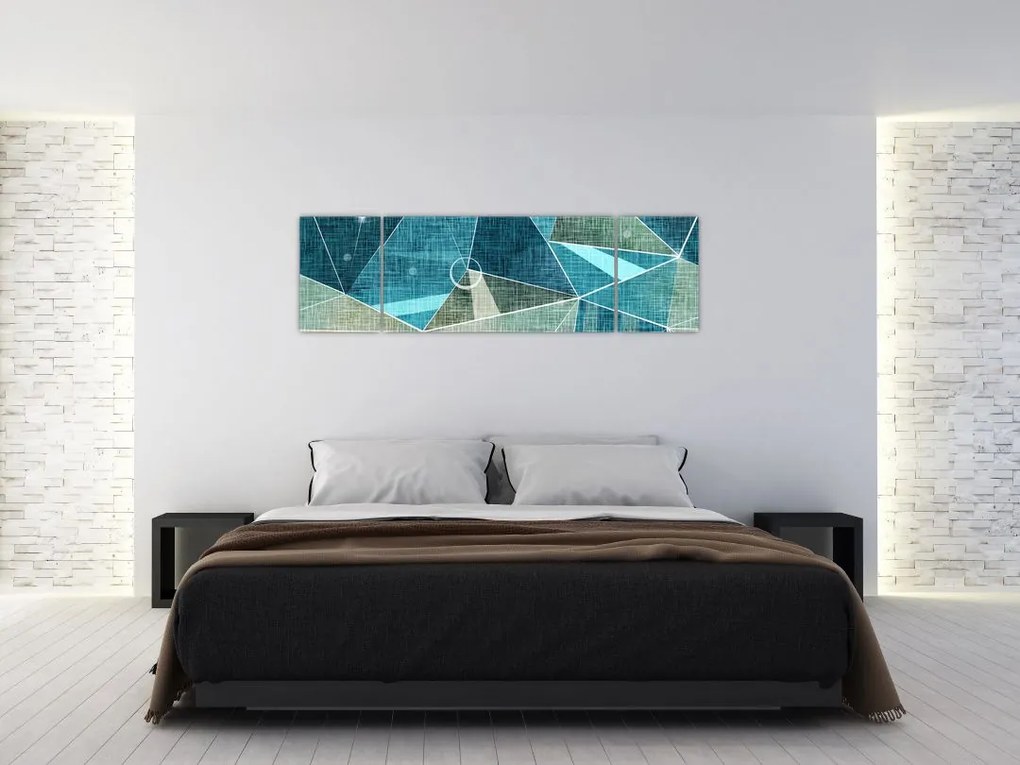 Obraz - Turkusowa abstrakcja (170x50 cm)