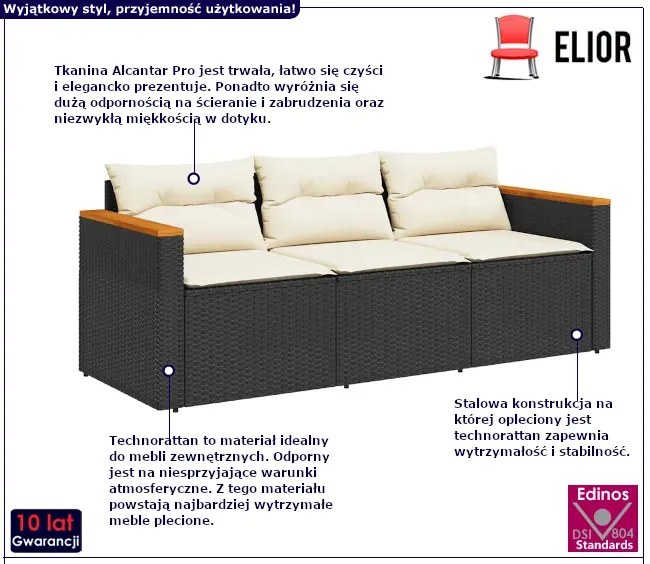 Trzyosobowa sofa ogrodowa - N 3X
