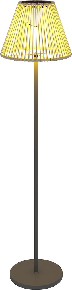 Outsunny Lampa solarna na stojaku Rattan z czujnikiem światła 25 LED Ø33 x 135 cm