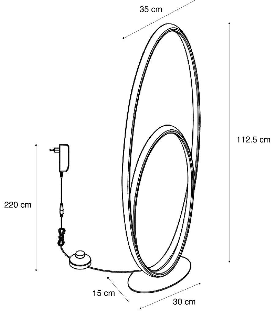 Designerska lampa podłogowa beżowa z wbudowaną diodą LED z 3-stopniową regulacją - BoomerangDesignerski Oswietlenie wewnetrzne