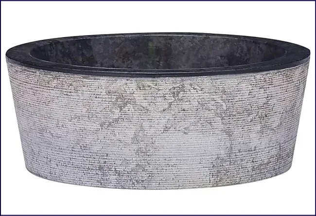 Czarna okrągła umywalka z marmuru C2-K91