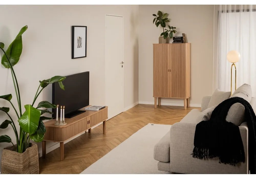 Szafka w dekorze dębu z drzwiami przesuwnymi 80x145 cm Langley – Actona