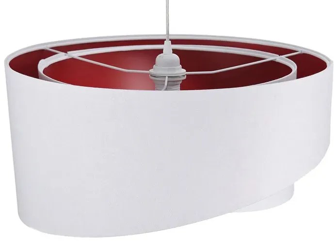 Biało-bordowa asymetryczna lampa wisząca - EX990 B6-N28