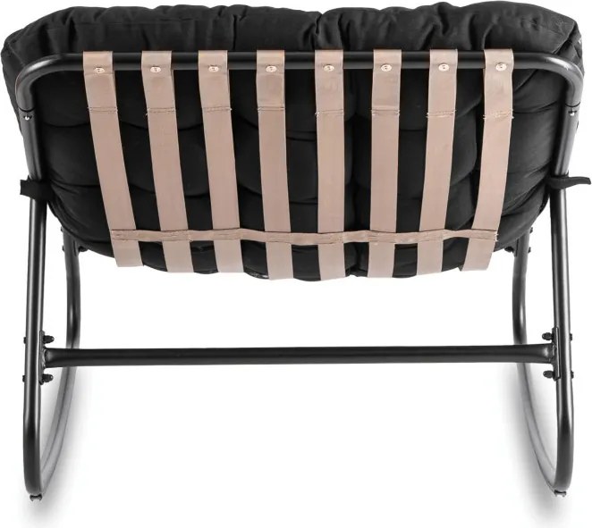 Fotel Bujany Wypoczynkowy AURORA na Płozach Czarny Nowoczesny