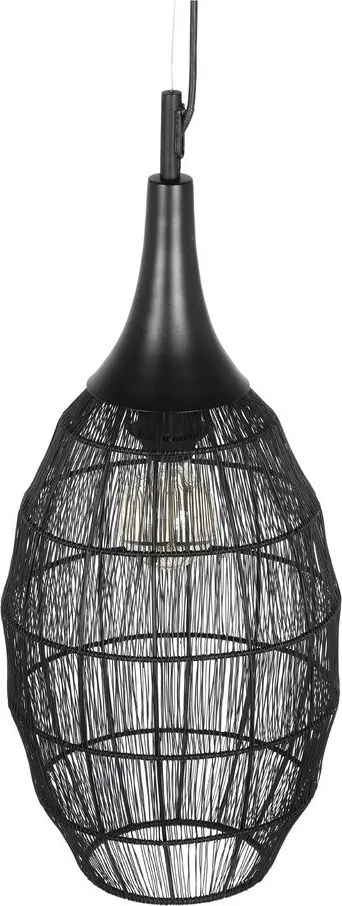 Lampa wisząca w kolorze matowej czerni z metalowym kloszem Soraya – Trio