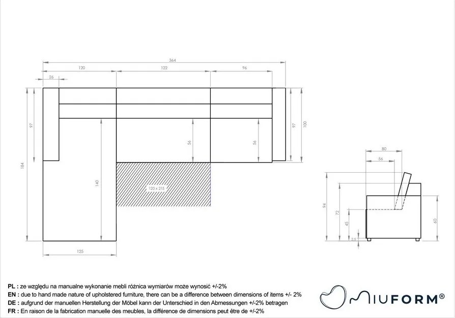 Kremowy rozkładany narożnik modułowy ze schowkiem (lewostronny) Lulu – Miuform