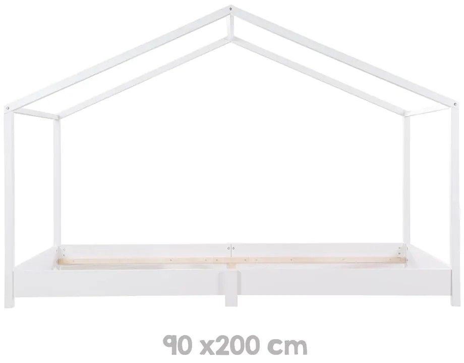 Białe łóżko dziecięce w kształcie domku 90x200 cm Montessori – Roba