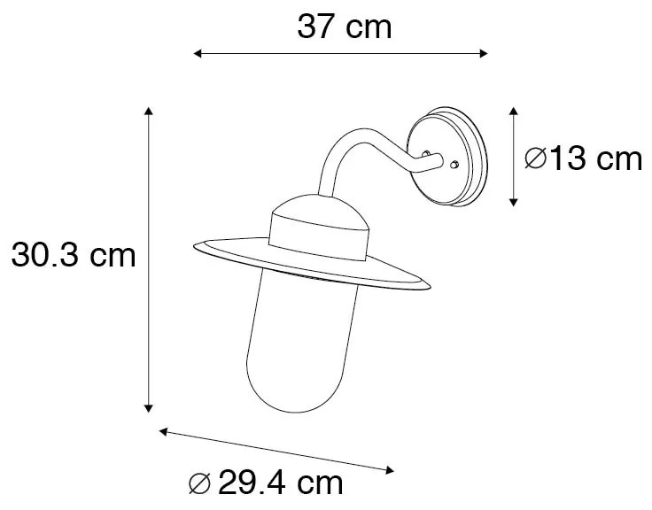 Nowoczesna lampa ścienna zewnętrzna czarna IP44 - Kansas