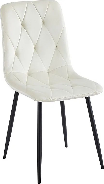 Zestaw 4 krzeseł - tkanina i czarny metal - beż - MELKO