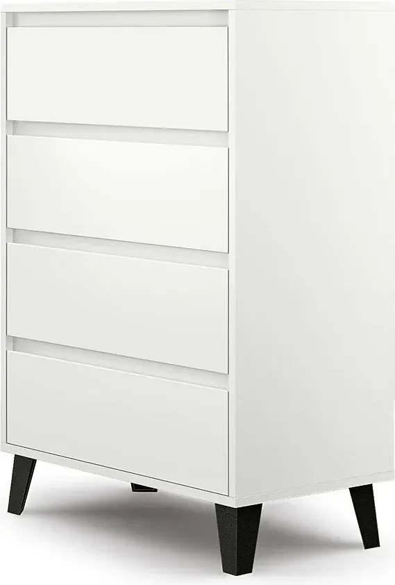 Biała komoda na nóżkach z 4 szufladami E5-W12