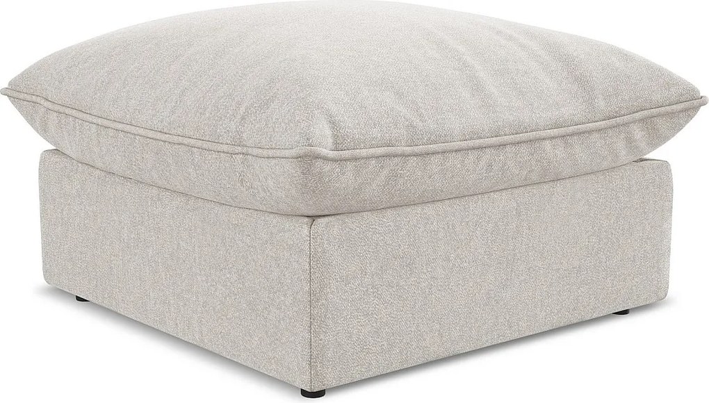 Pufa - z tkaniny welwetowej - jasny beż - MANAO