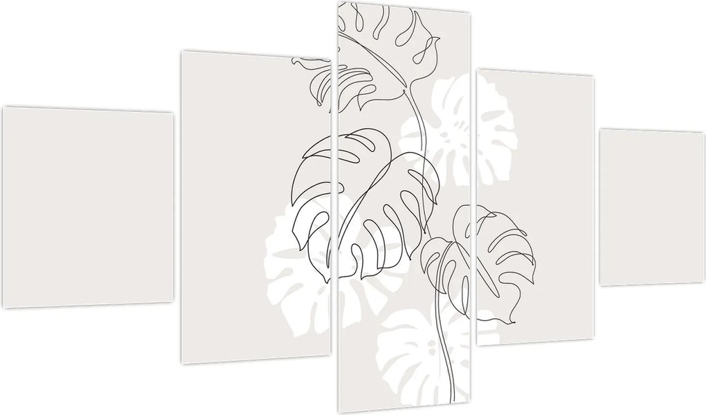 Obraz - Line art monstera N⁰3 (125x70 cm)