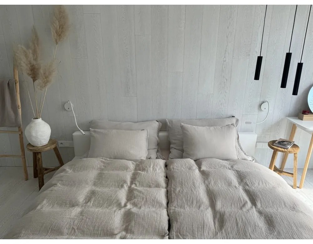 Beżowa pościel jednoosobowa muślinowa 140x200 cm Plain Muslin – Butter Kings