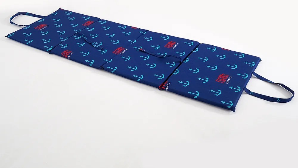 Leżak plażowy KOTWICZKI 137x49 cm, niebieski