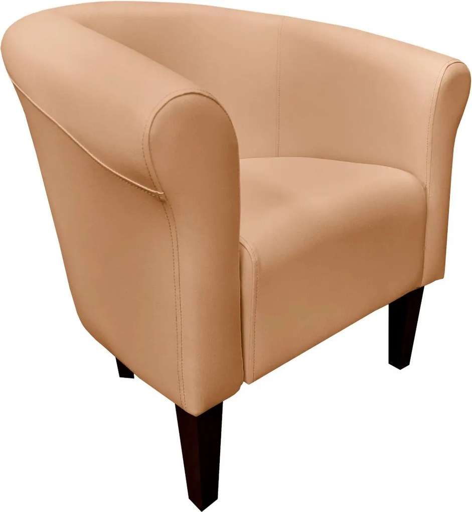 Fotel Milo tkanina Eko-skóra elegancki fotel do salonu i gabinetu : Kolor nogi - Venge, Kolor tkaniny - EKO-SKÓRA - 14D, Wysokość nogi - 20 cm