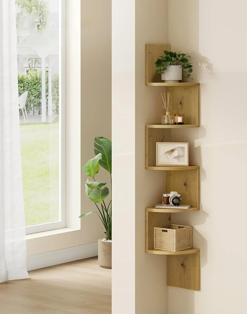 Półka wisząca narożna dąb artisan C7-N09