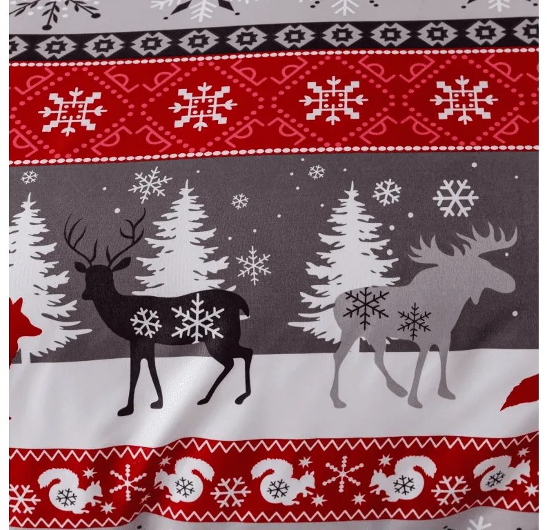 PrzytulneMieszkanie.pl PrzytulneMieszkanie.pl Flanelowa pościel z mikrofibry SNOWY FOREST szara Rozmiar pościeli: 70 x 90 cm | 140 x 220 cm