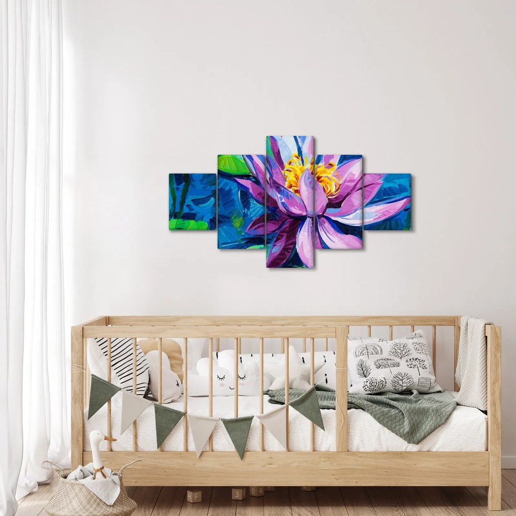 Obraz lilii wodnej na wodzie (125x70 cm)