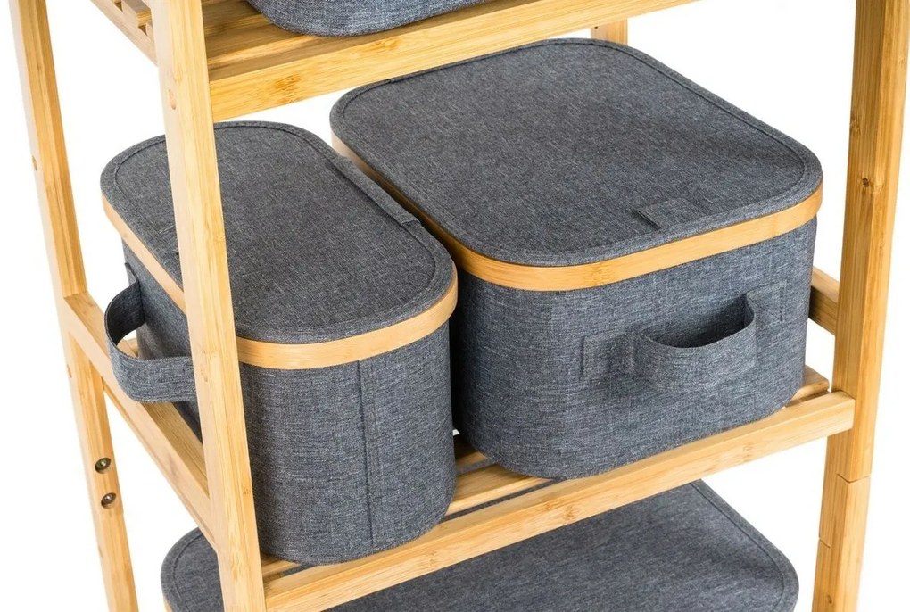 Pojemnik do przechowywania G21 30 x 30 x 15 cm,bambusowy z pokrywką, szary