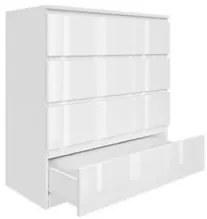 Komoda BASIC 4 szuflady – Biały połysk | 90x97x40 cm