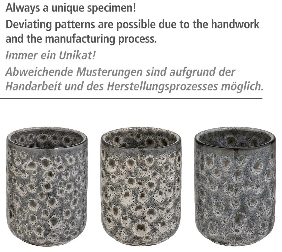Szary ceramiczny kubek na szczoteczki do zębów Wenko Oviedo