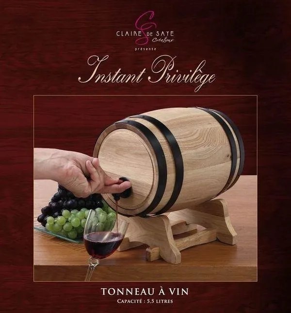 Beczka na wino z dozownikiem, drewniana baryłka, 5,5 L