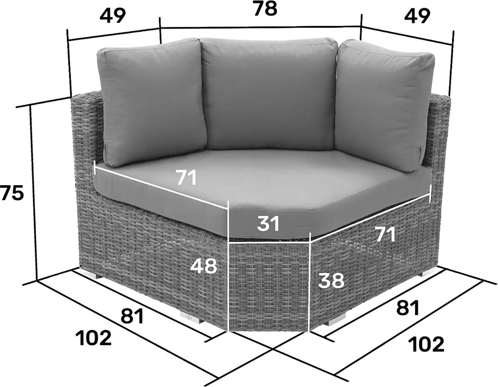 Zestaw rattanowy MALIBU dla 5 osób (beżowo-brązowy)