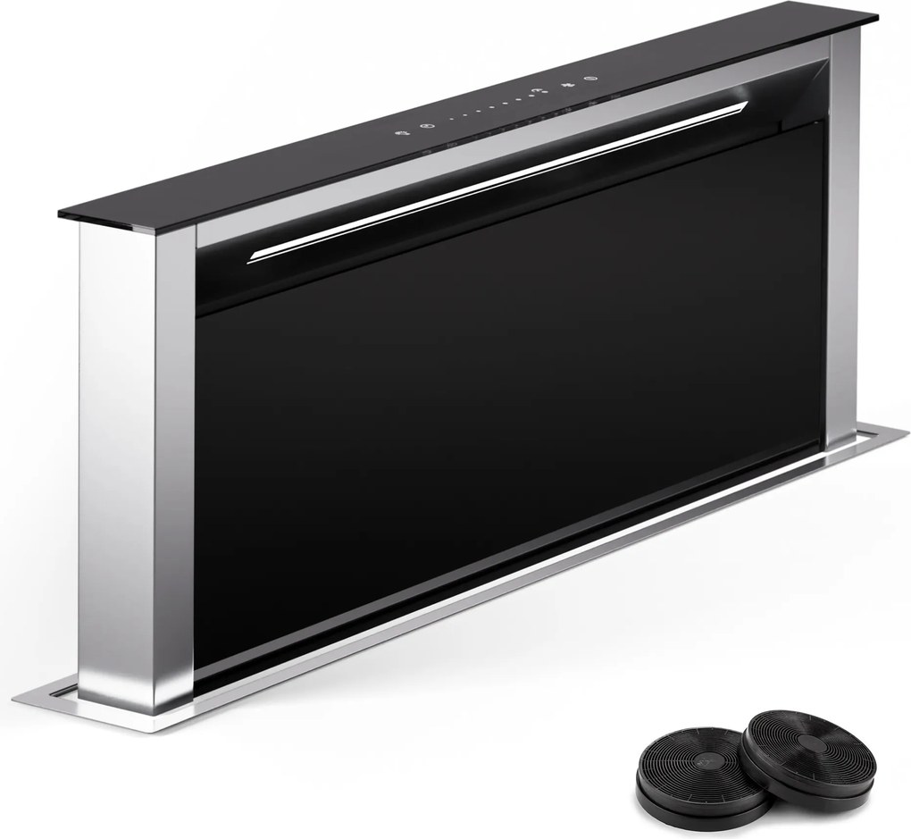 Klarstein Royal Flush 75cm 604.1m³/godz. Okap Blatowy Czarny/Srebrny