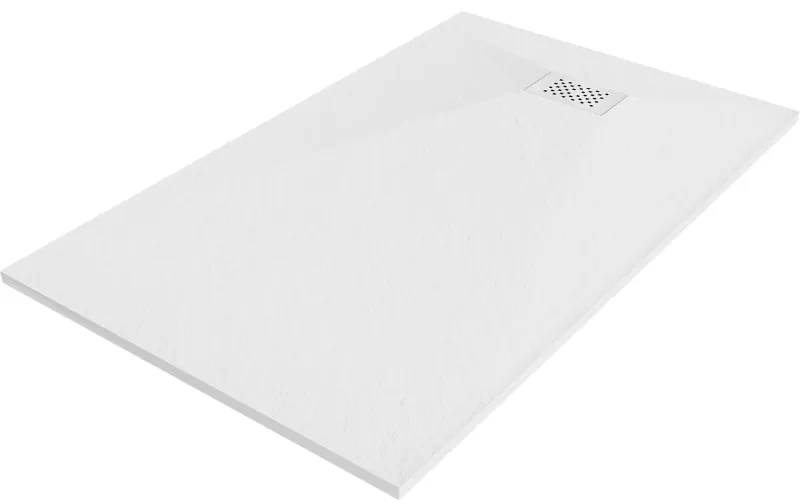Mexen Hugo brodzik prostokątny SMC 150 x 70 cm, biały, maskownica biała - 42107015-W