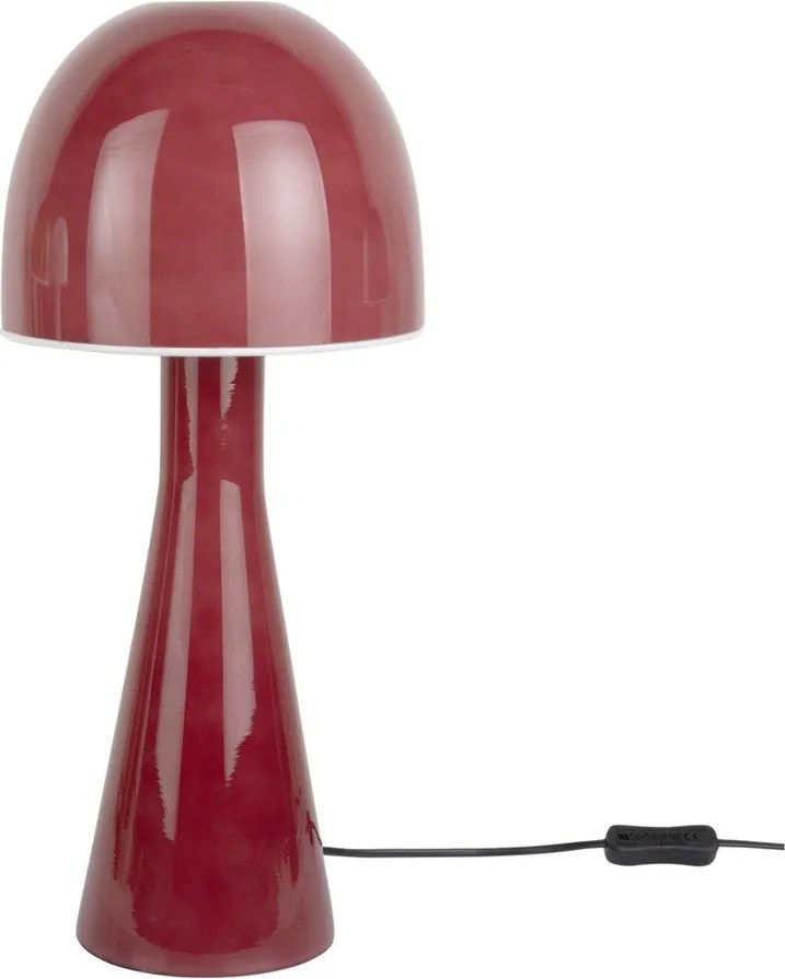 Czerwona lampa stołowa ze szklanym kloszem (wysokość 45 cm) Bombin – Leitmotiv