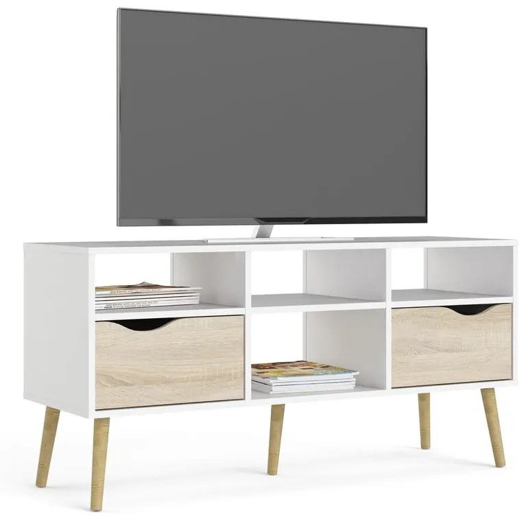 Biała szafka pod TV Tvilum Oslo, 117 x 57 cm