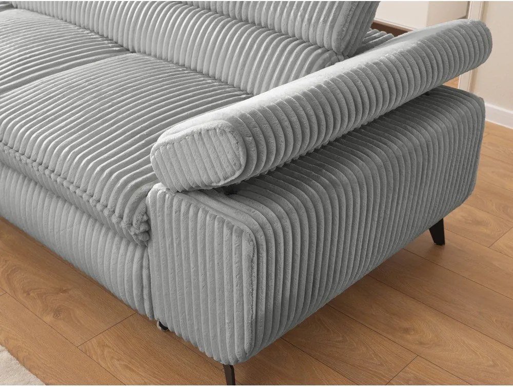 Jasnoszary sztruksowy narożnik (lewostronny/w kształcie litery L) Marbeya – Ropez