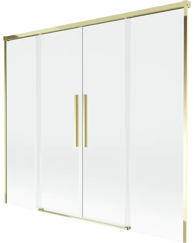 Mexen Rox parawan nawannowy 2-skrzydłowy rozsuwany 180 x 150 cm, transparent, złoty - 8C9-180-002-50-00
