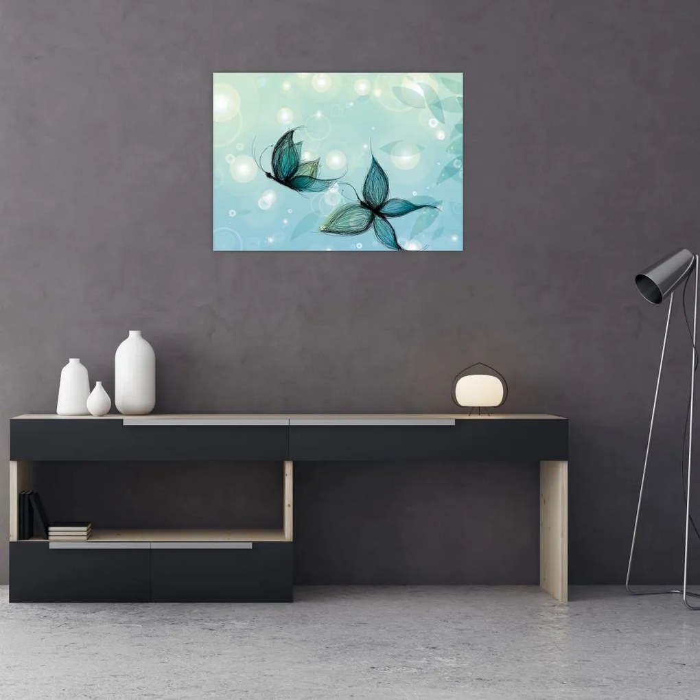 Obraz - Niebieskie motyle (70x50 cm)