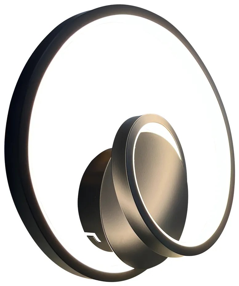 Kinkiet LUCERO BLACK 13W LED, zakręcone, czarne, nowoczesne