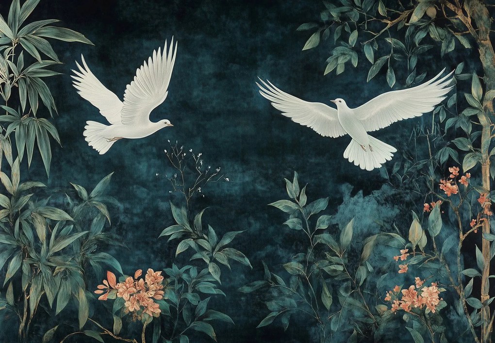 Fototapeta - Dwa gołębie (196x136 cm)