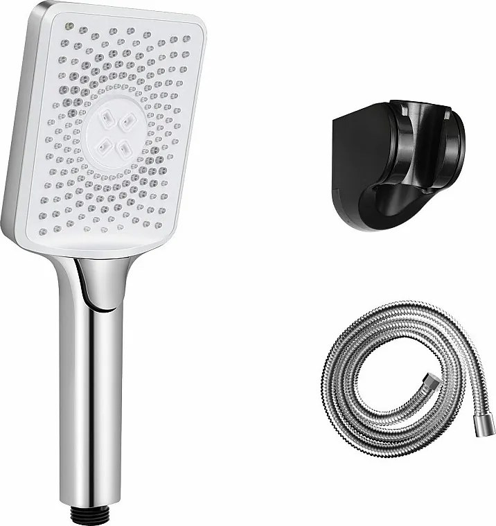 NETTLIFE Prysznic ręczny oszczędzający wodę z niklu z 3 kwadratowymi natryskami