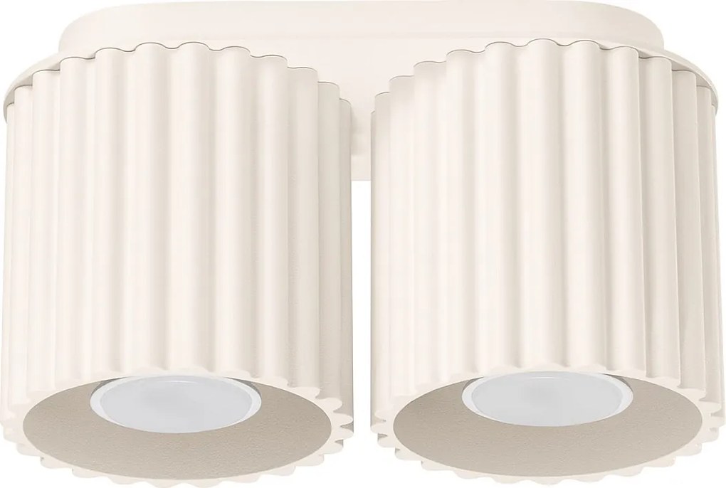 Lampa Sufitowa Minimalistyczny Aura, Aluminium - 2 Źródło - L.21 X H.12 Cm - Beżowy