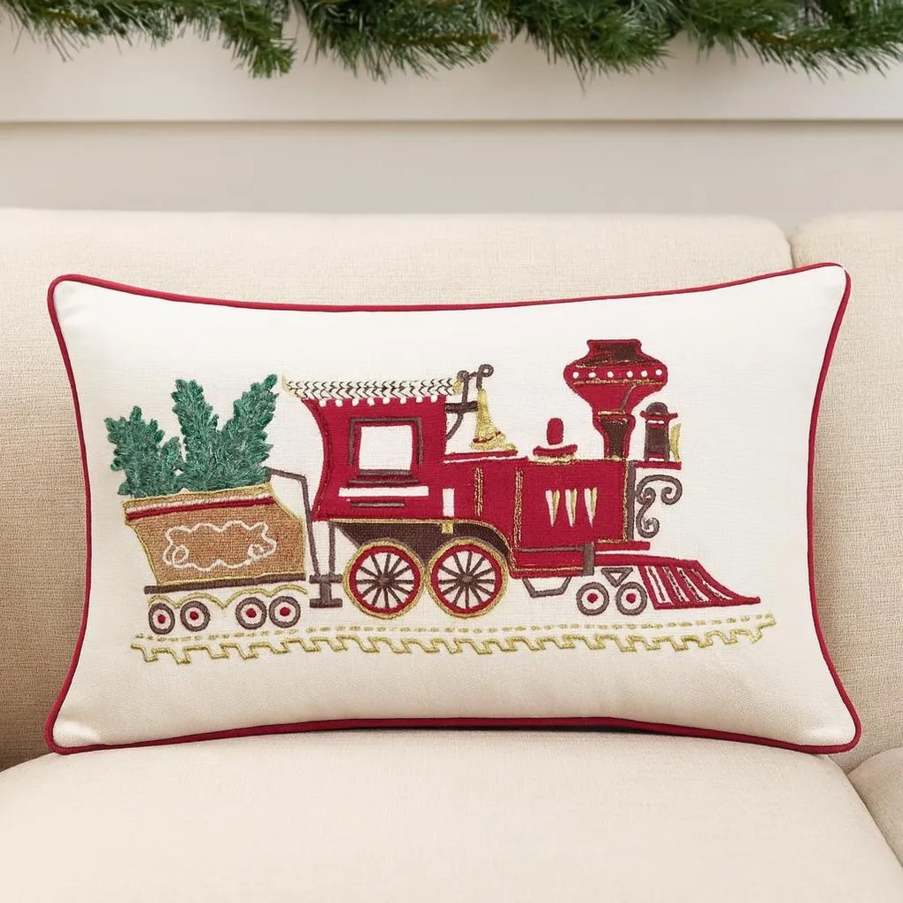 Poduszka świąteczna z nadrukiem, 35 × 55 cm